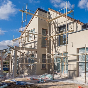 Ravalement de façade avec échaffaudage